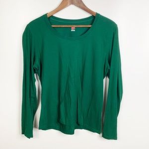 Solid Green Hanes Long Sleeve Shirt